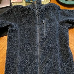 Lands End kids zip up furry jacket